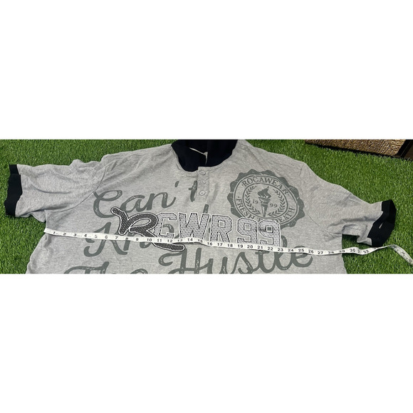 Rocawear Can't Knock The Hustle Y2K Mens Polo Hip Hop SZ 4XB - Picture 7 of 7